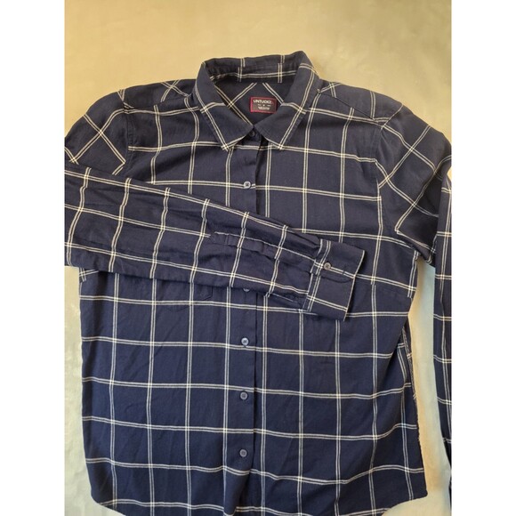 UNTUCKit Women's Size 8 Michelot Medium Blue Plaid Button Up Shirt - Picture 2 of 7